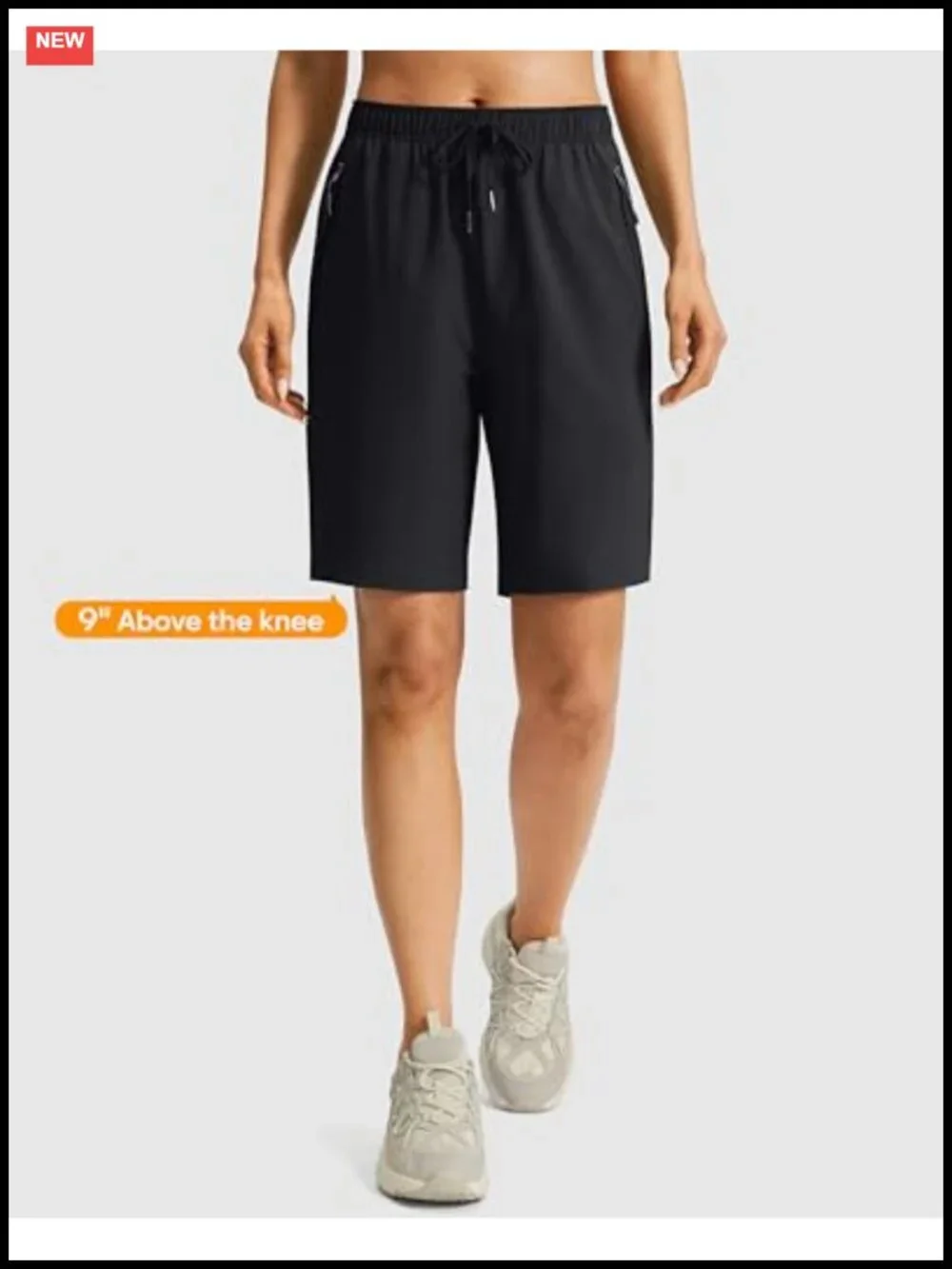 Women's Bermuda Shorts with Zipper Pockets, Quick Dry, UPF 50+, Lightweight,